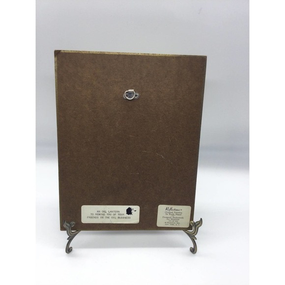 9” Vintage oil friends wall art ad wood oil lantern reflections Rudy nappi - Picture 6 of 7